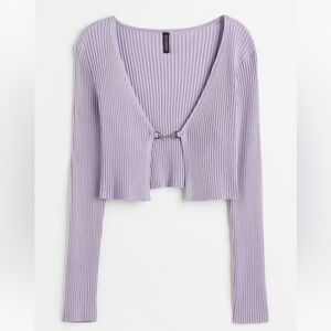 H&M Lavender Ribbed Cardigan